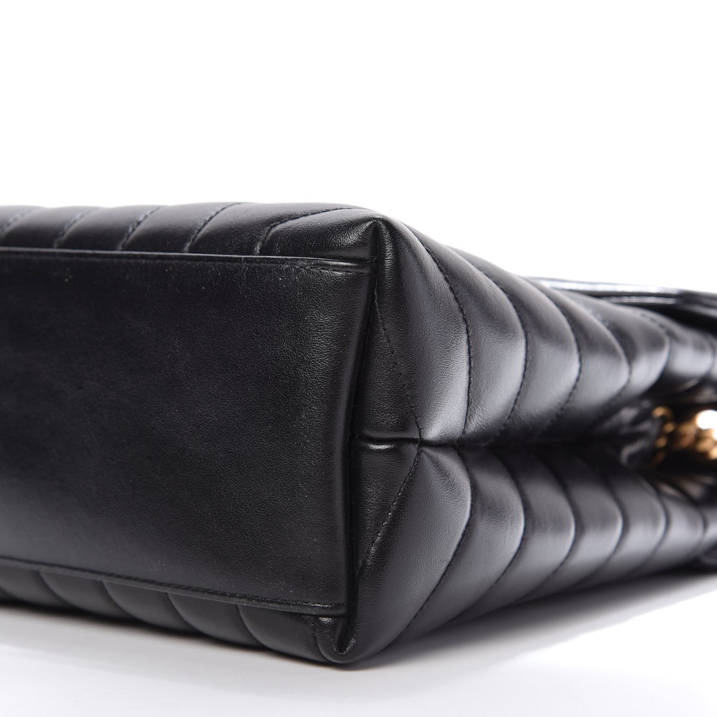 Calfskin Y Quilted Monogram Medium Loulou Chain Satchel Black