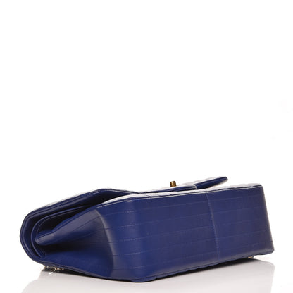 Chanel Lambskin Chevron Quilted Jumbo Double Flap Blue 4 of 8