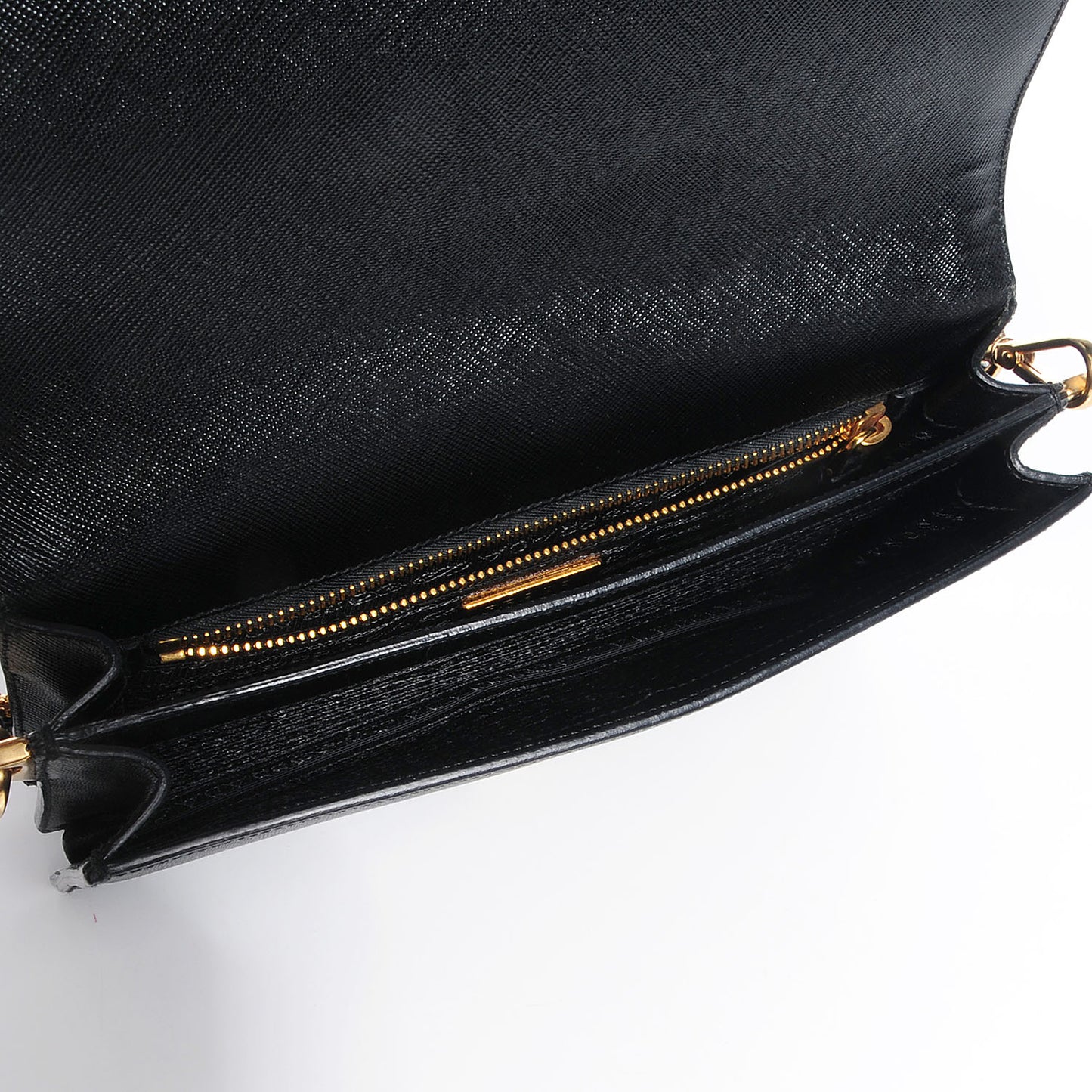 Saffiano Mink Fur Accordion Flap Bag Black