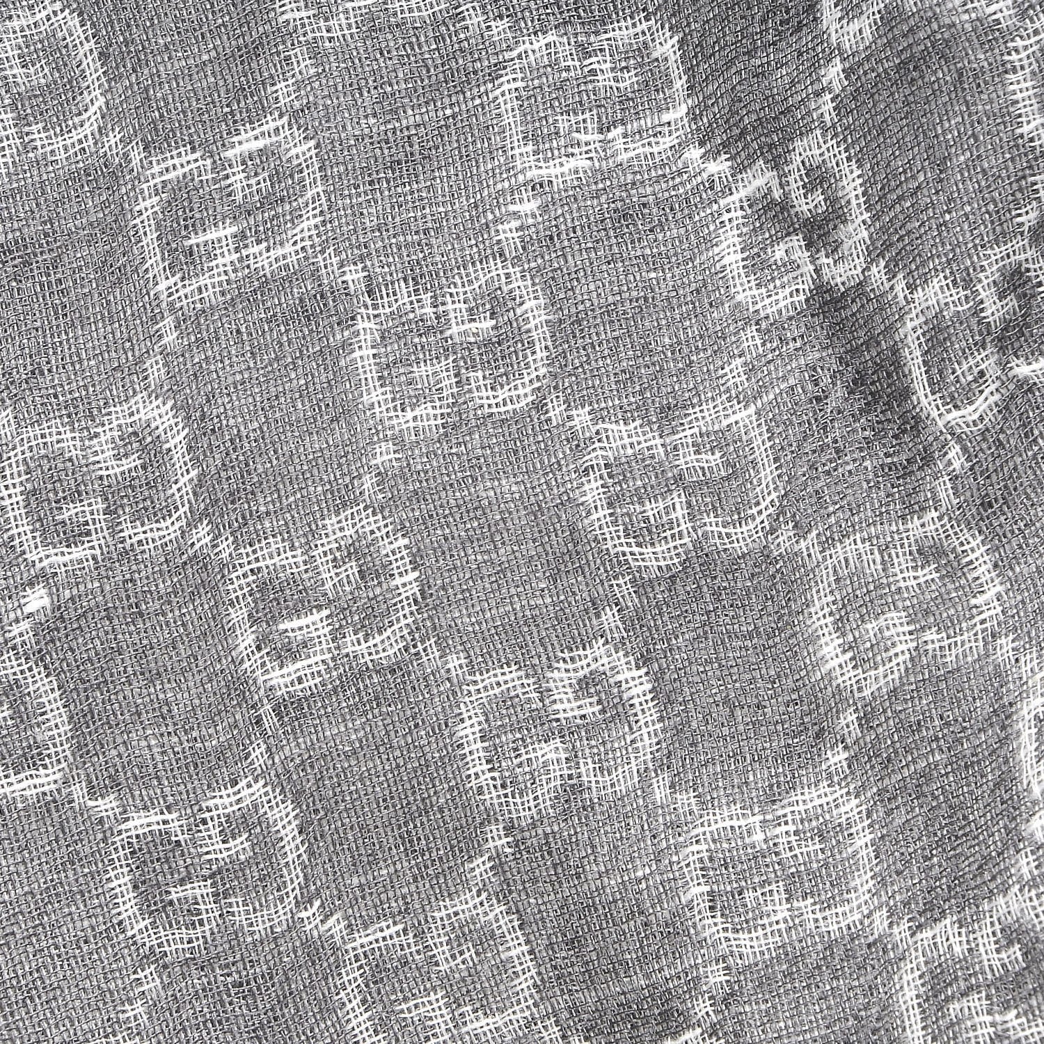Gucci Wool Silk Monogram Fringe Scarf Gray 2 of 3