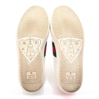 Gucci Calfskin Ayers Bee Embroidered Womens Ace Sneakers 36 White Green 7 of 11