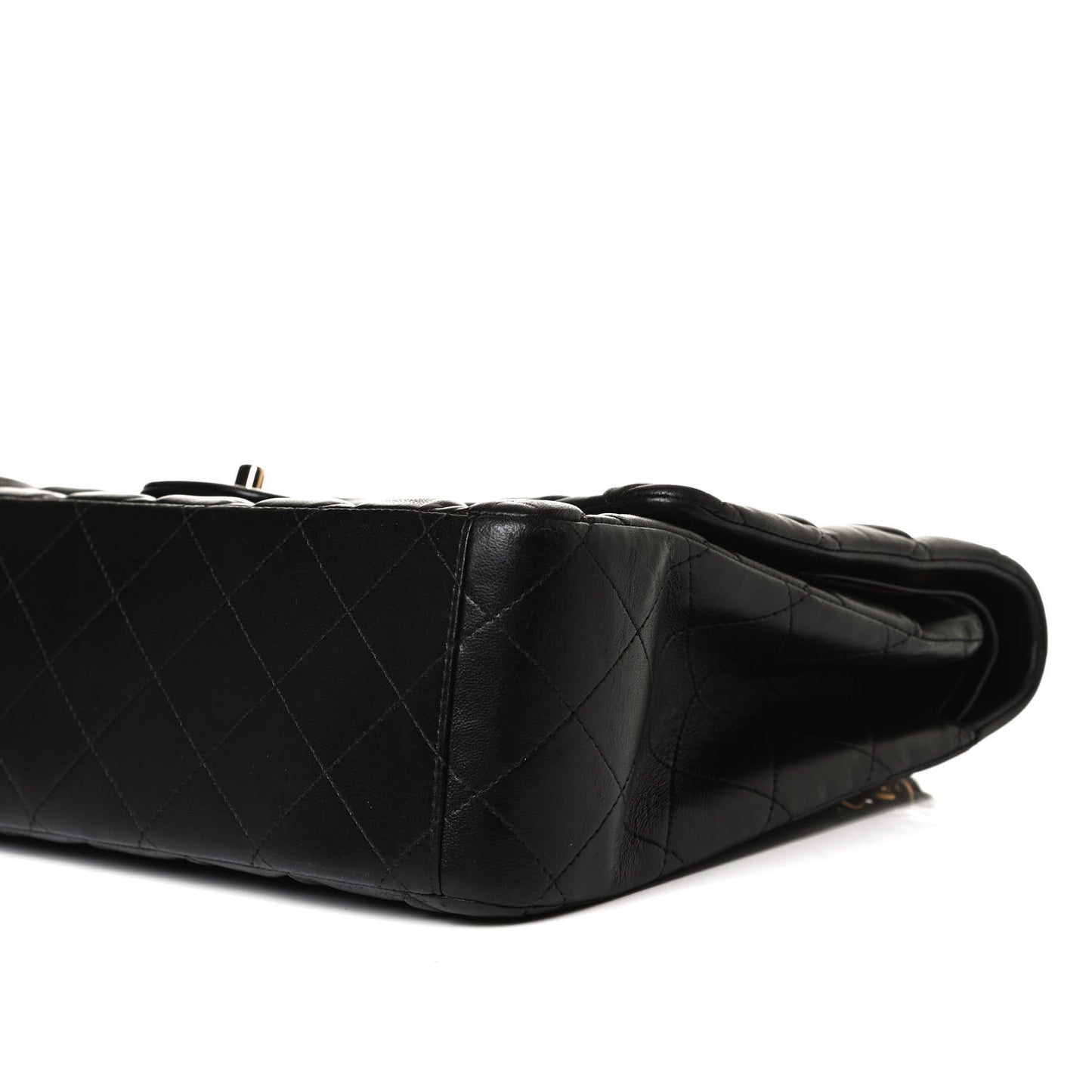 Lambskin Quilted Maxi Double Flap Black