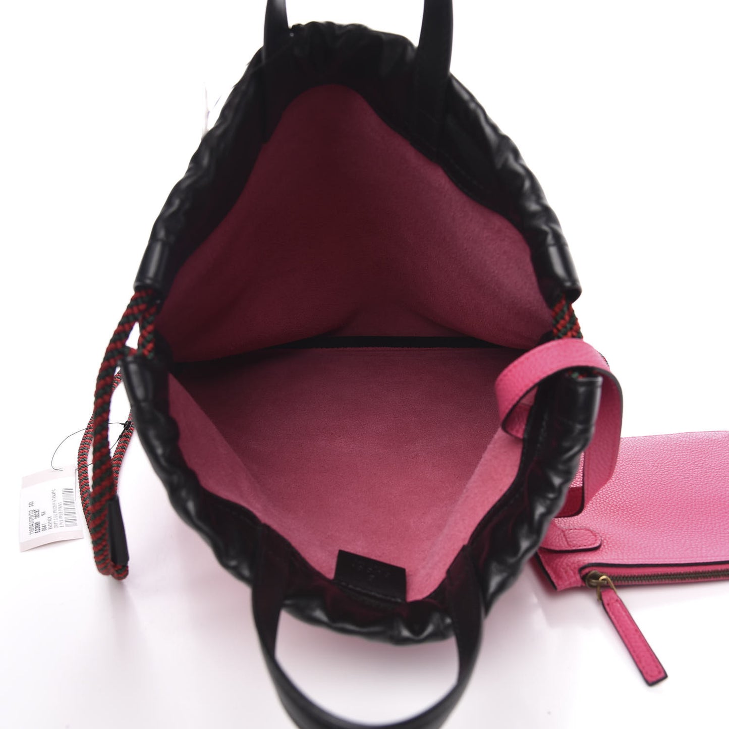 Grained Calfskin Logo Drawstring Backpack Box Pink Green Black