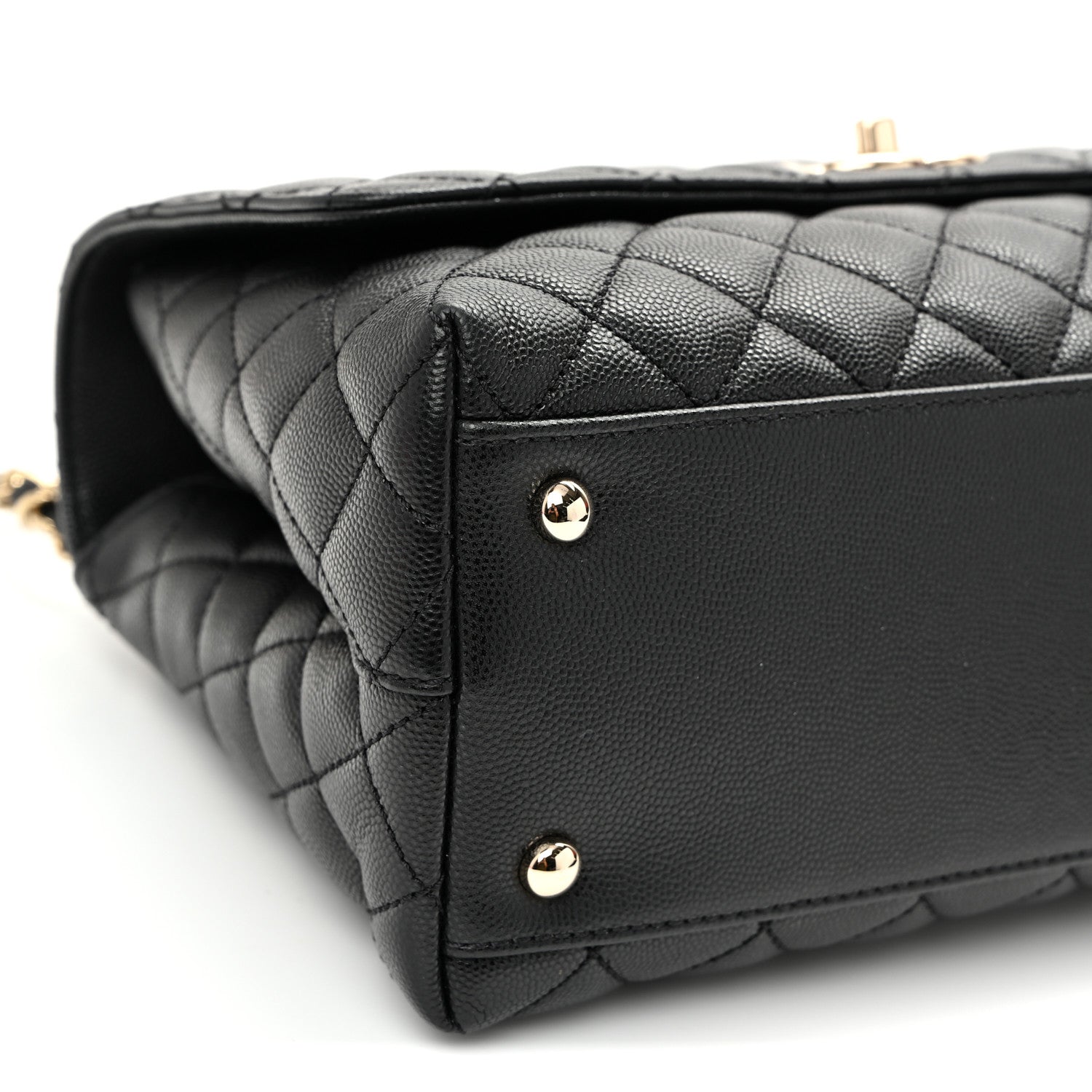 Chanel Caviar Quilted Small Coco Handle Flap Black 9 of 10