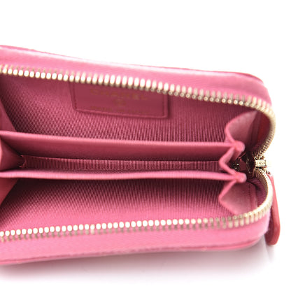 Chanel Lambskin Quilted Zip Around Coin Purse Wallet Pink 5 of 10