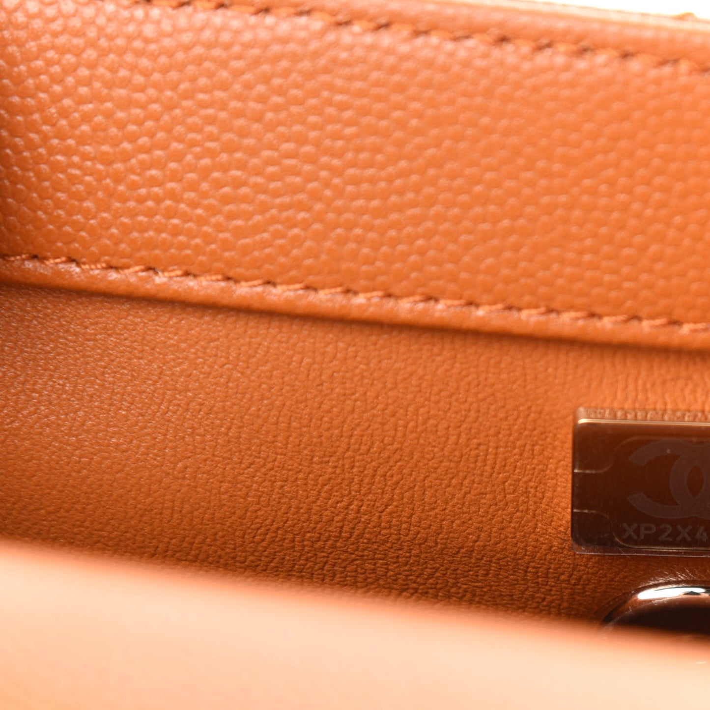 Caviar Quilted Mini Coco Handle Flap Light Brown