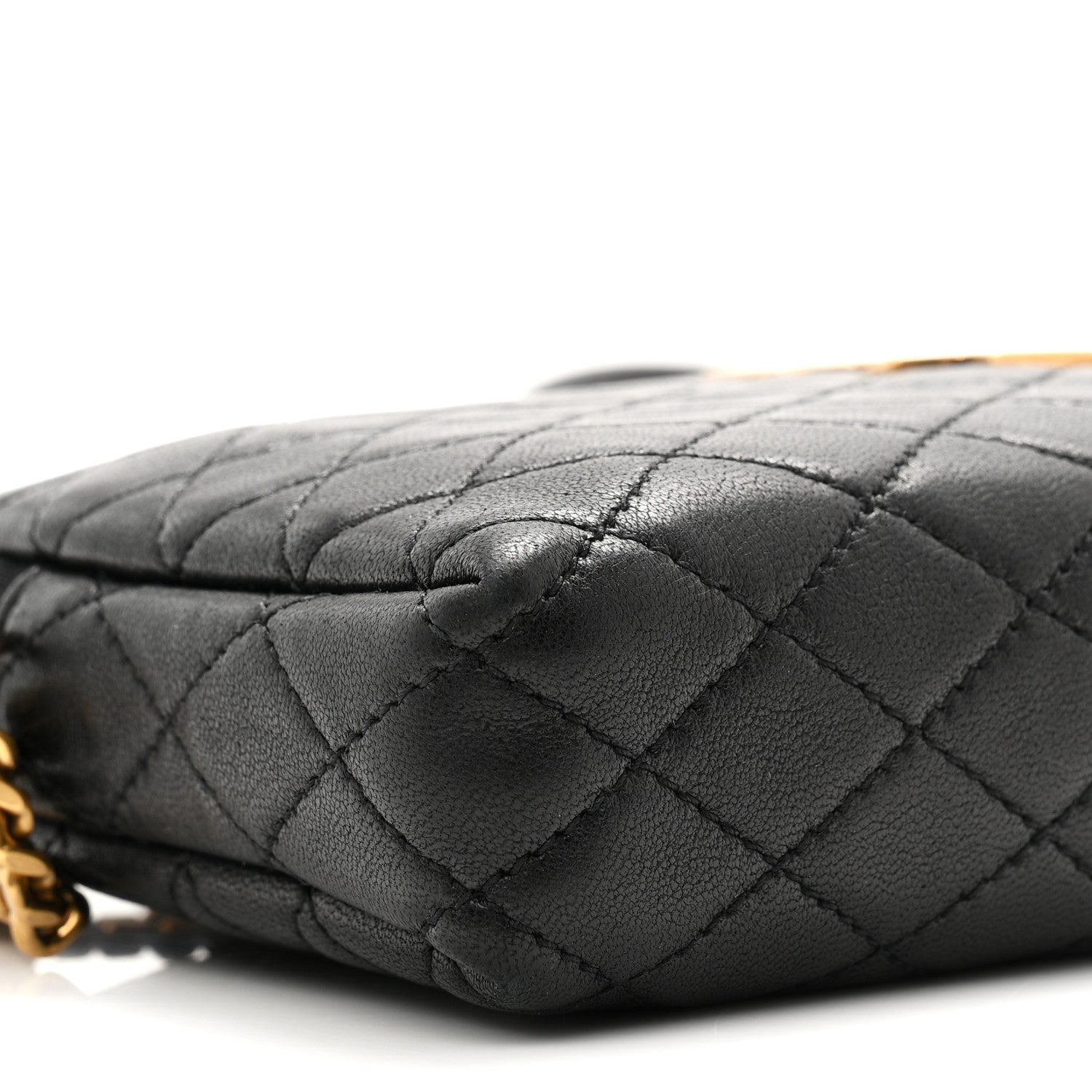 Saint Laurent Lambskin Quilted Gaby Zipped Pouch Black 8 of 10