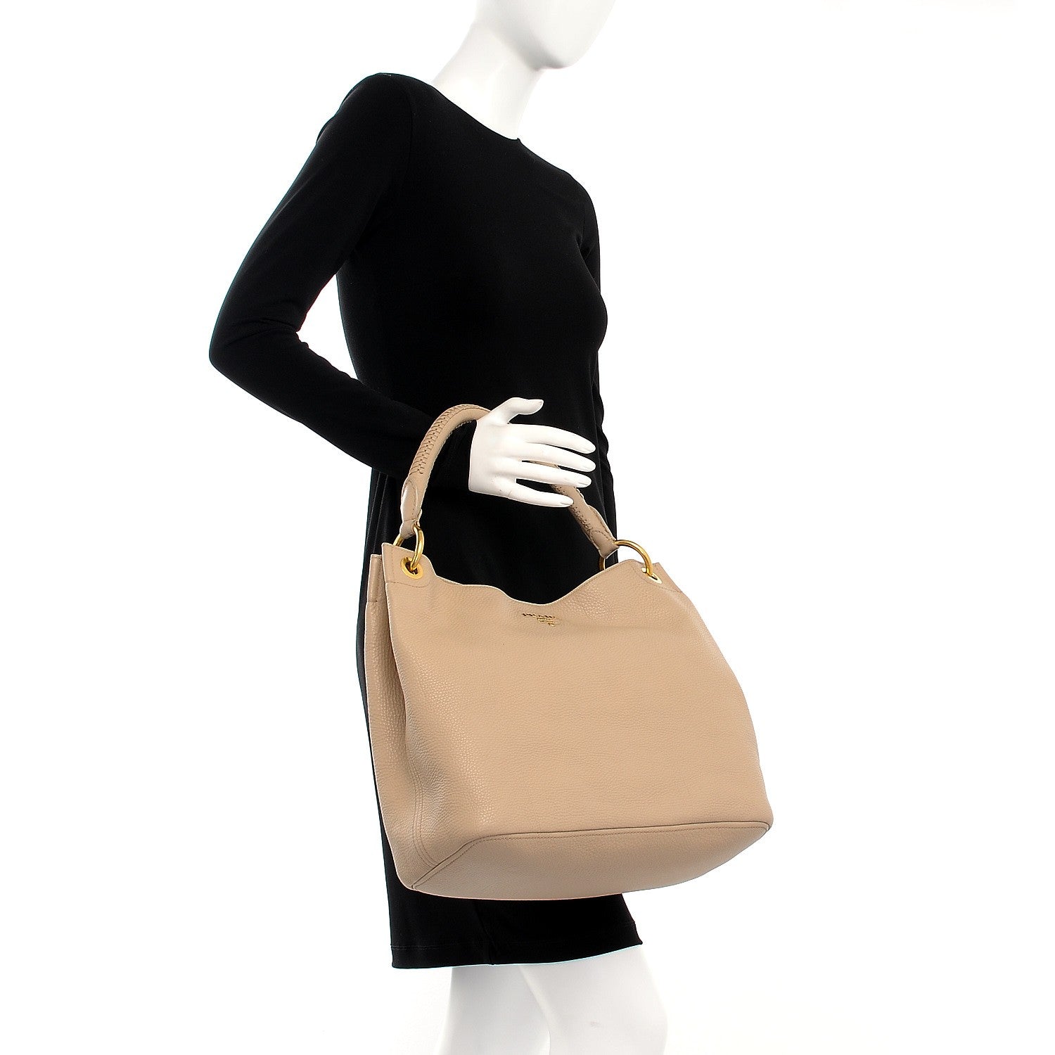 Prada Vitello Daino Hobo Sabbia 2 of 10
