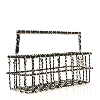 Chanel Brass Calfskin Grocery By Chanel Minaudiere Shopping Basket Silver 3 of 7