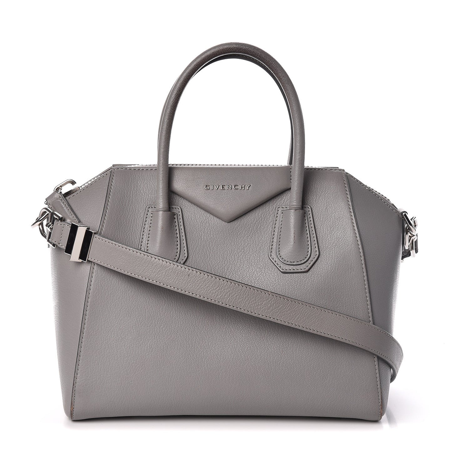 Sugar Goatskin Small Antigona Pearl Grey
