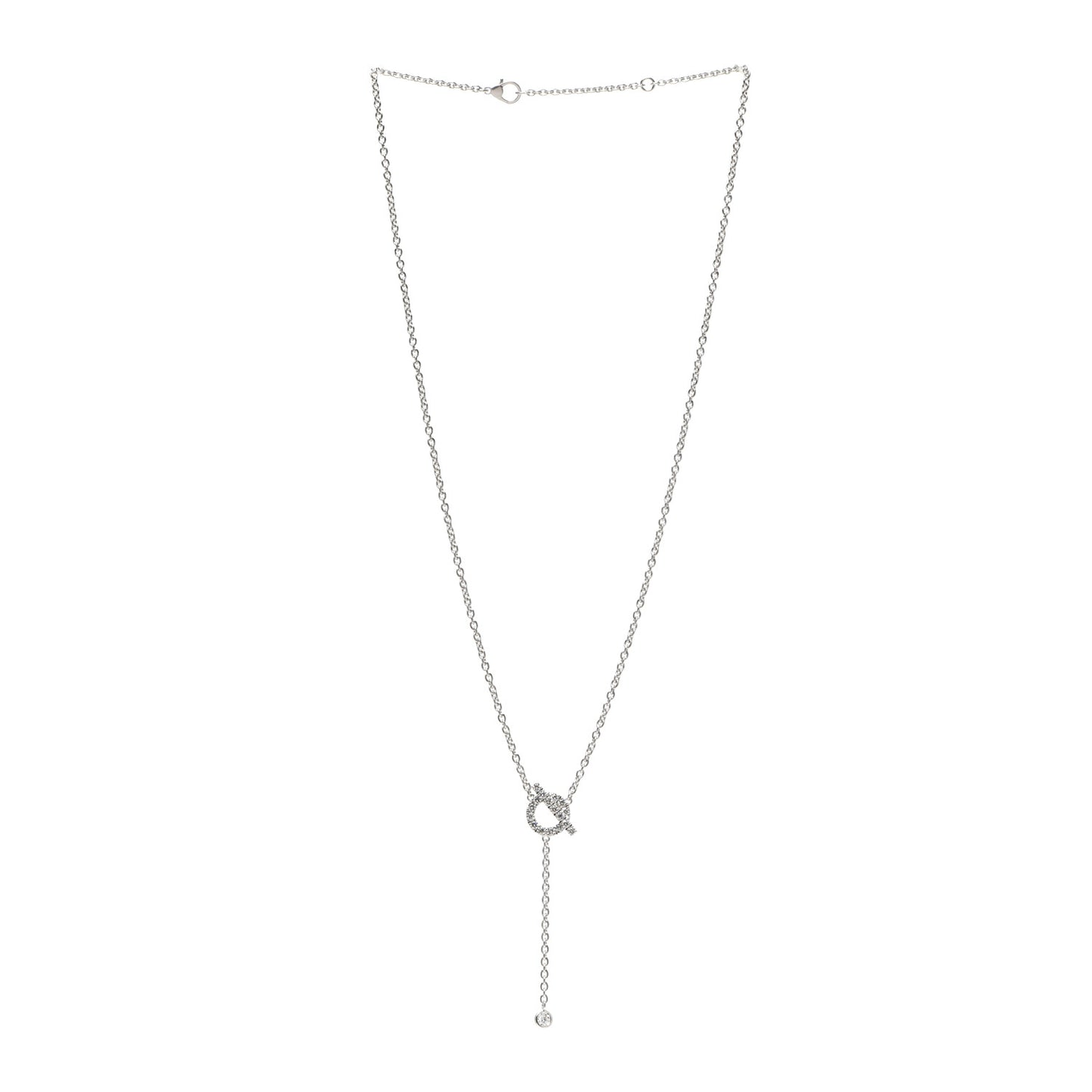 18K White Gold Diamond Finesse Lariat Necklace