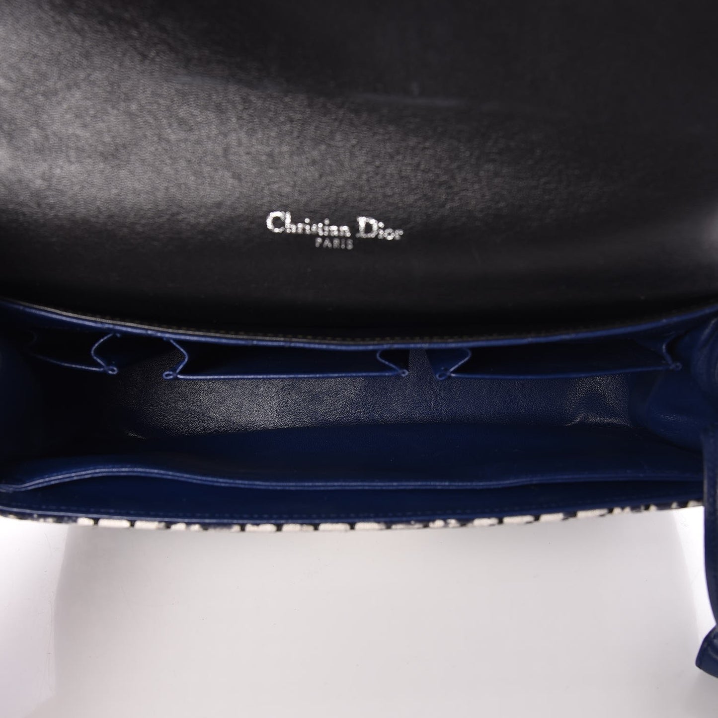 Tweed Medium Miss Dior Flap Black Blue