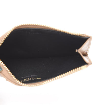 Saint Laurent Grain De Poudre Matelasse Chevron Monogram Fragments Zippered Card Case Cork 4 of 6
