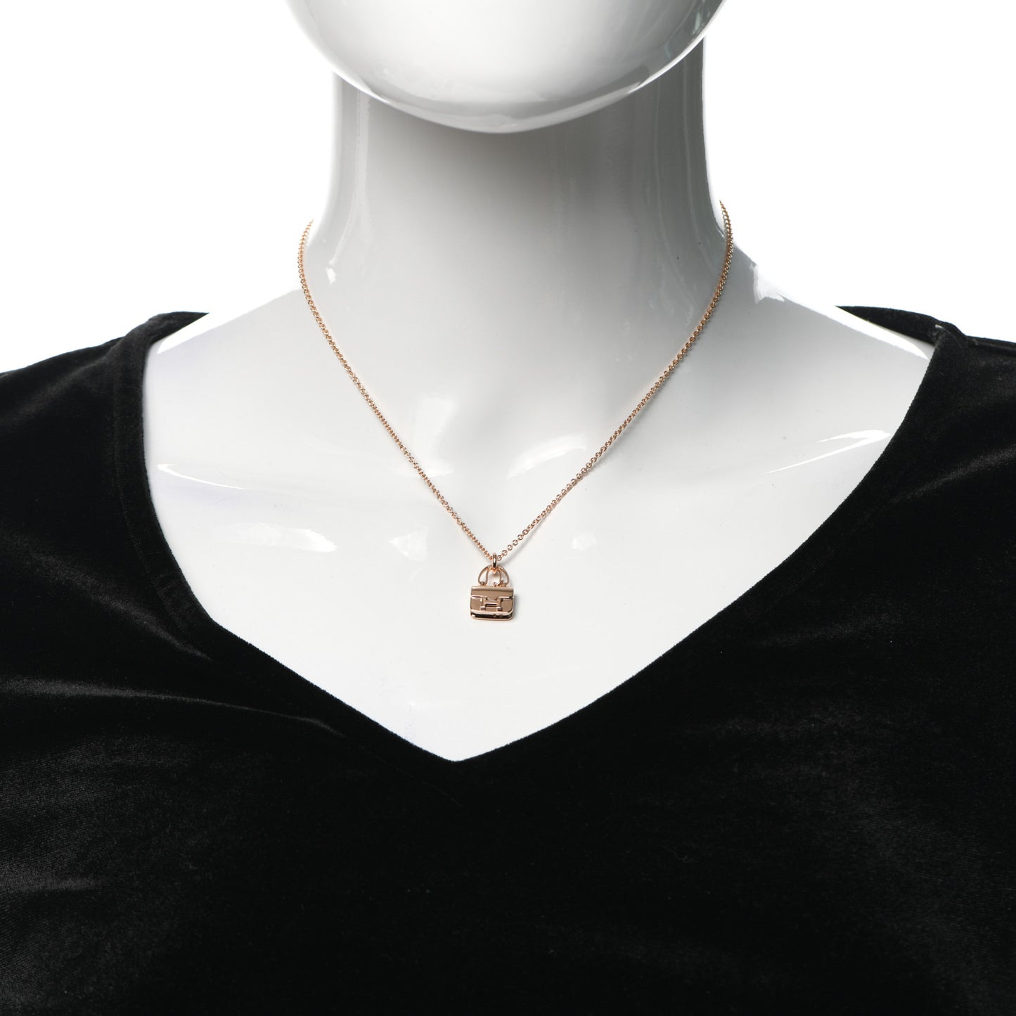 18K Rose Gold Diamond Constance Amulettes Charm Pendant Necklace