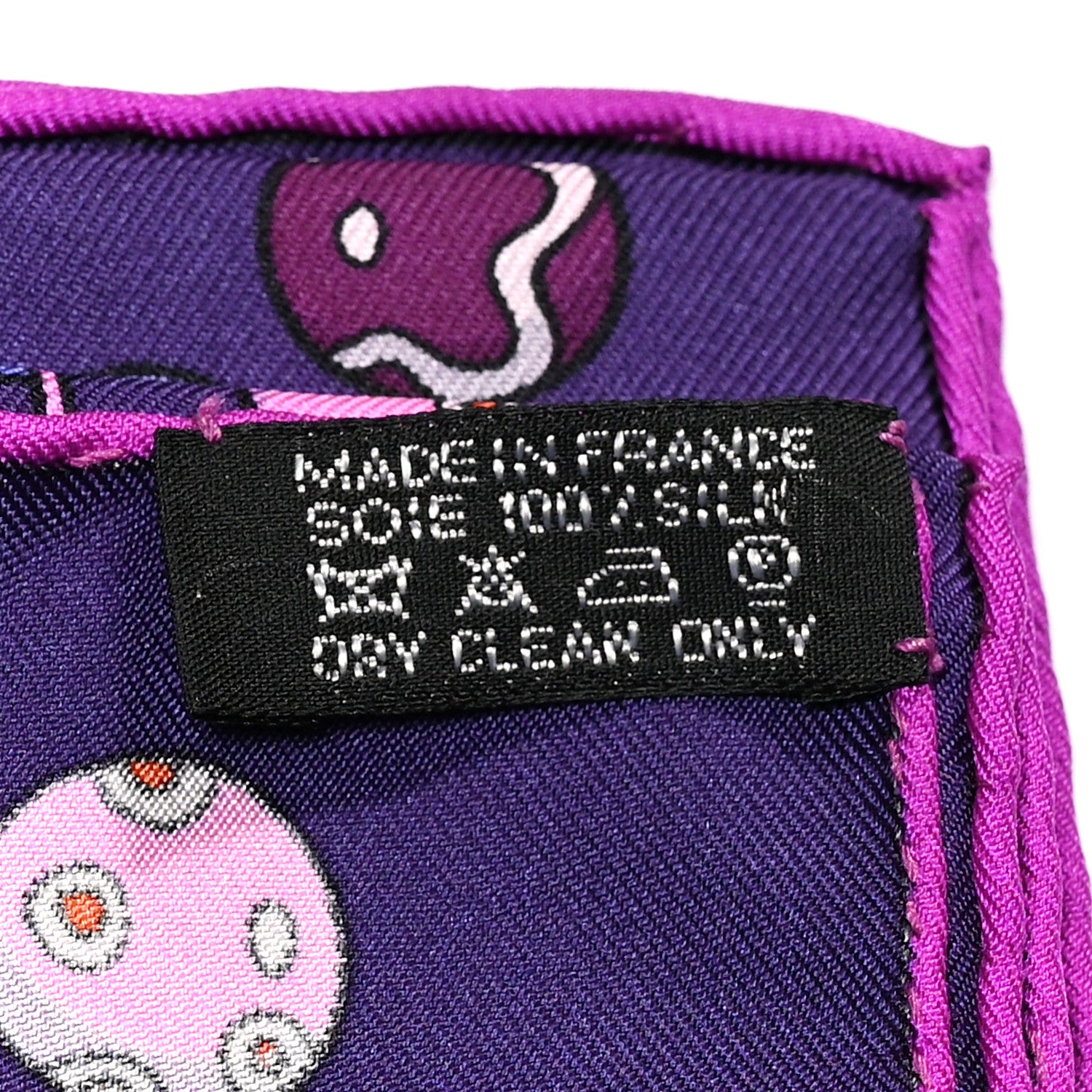 Hermes Silk Dancing Pearls Scarf 90 Aubergine Violet Rose Vif