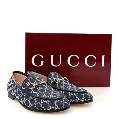 Gucci Denim Crystal GG Monogram Horsebit Womens Jordaan Loafers 36.5 Deep Blue Blue Milad 10 of 10
