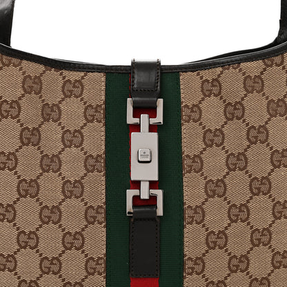 Gucci Monogram Web Jackie O Hobo Dark Brown 8 of 16