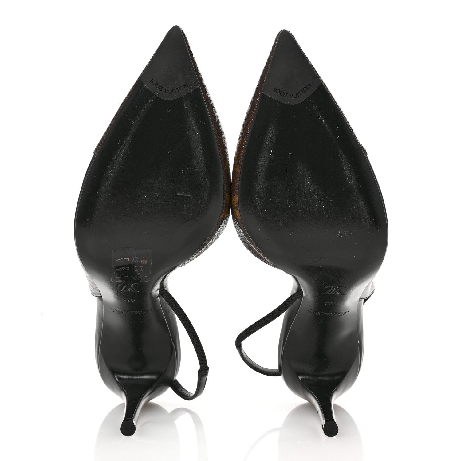 Louis Vuitton Monogram Cherie Slingback Pumps 40 Black 6 of 9