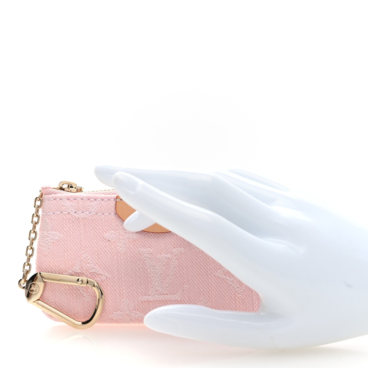Louis Vuitton Monogram Denim Key Pouch Washed Pink 2 of 6