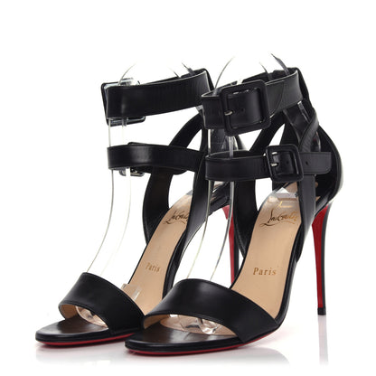Christian Louboutin Kid Multipot 100 Sandals 38 Black 3 of 7