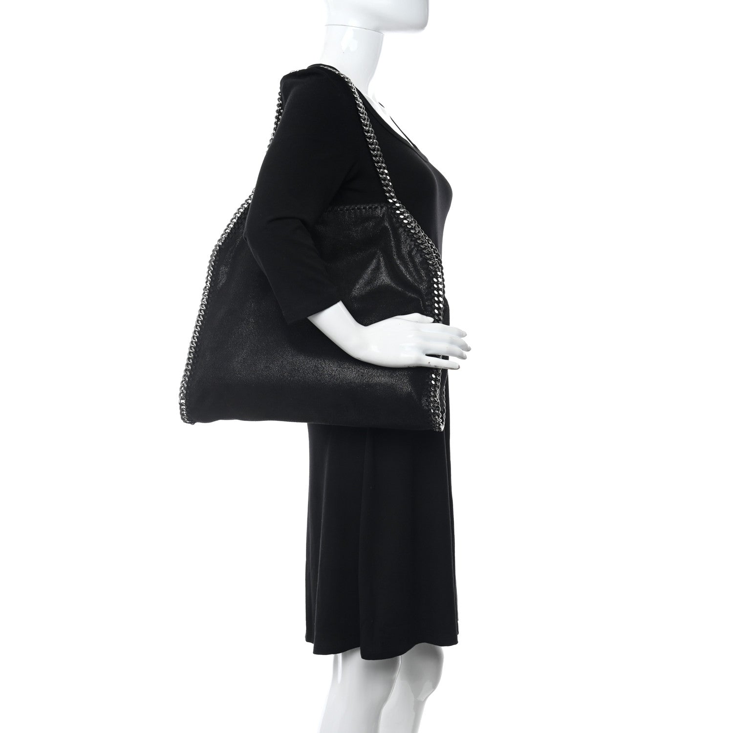 Stella McCartney Shaggy Deer Falabella Fold Over Tote Black 2 of 9