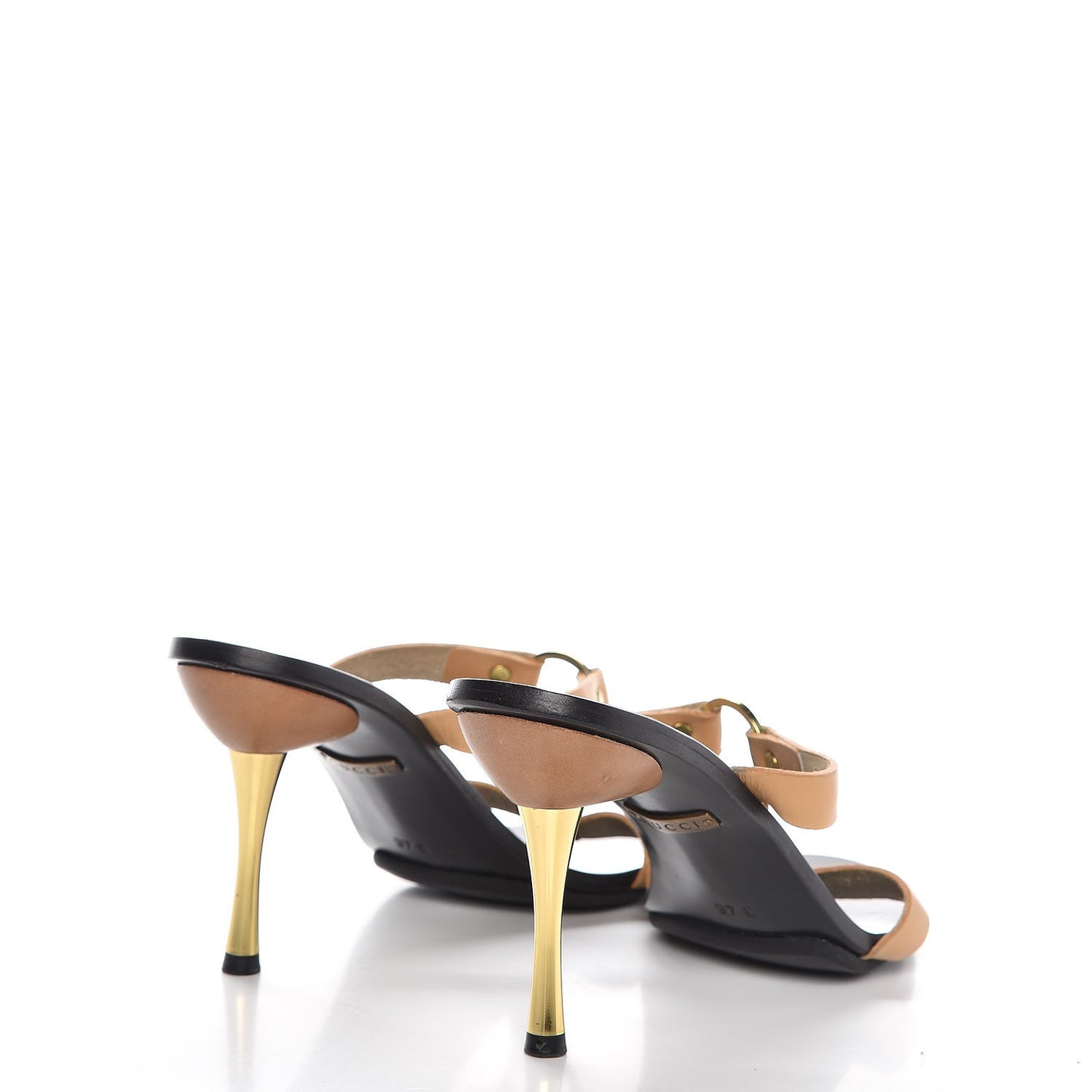 Calfskin Sandal Heels 37 Beige