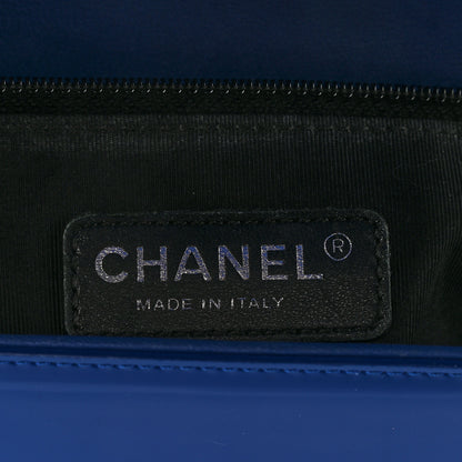 Chanel Patent Calfskin Quilted New Medium Plexiglass Boy Flap Blue 5 of 9