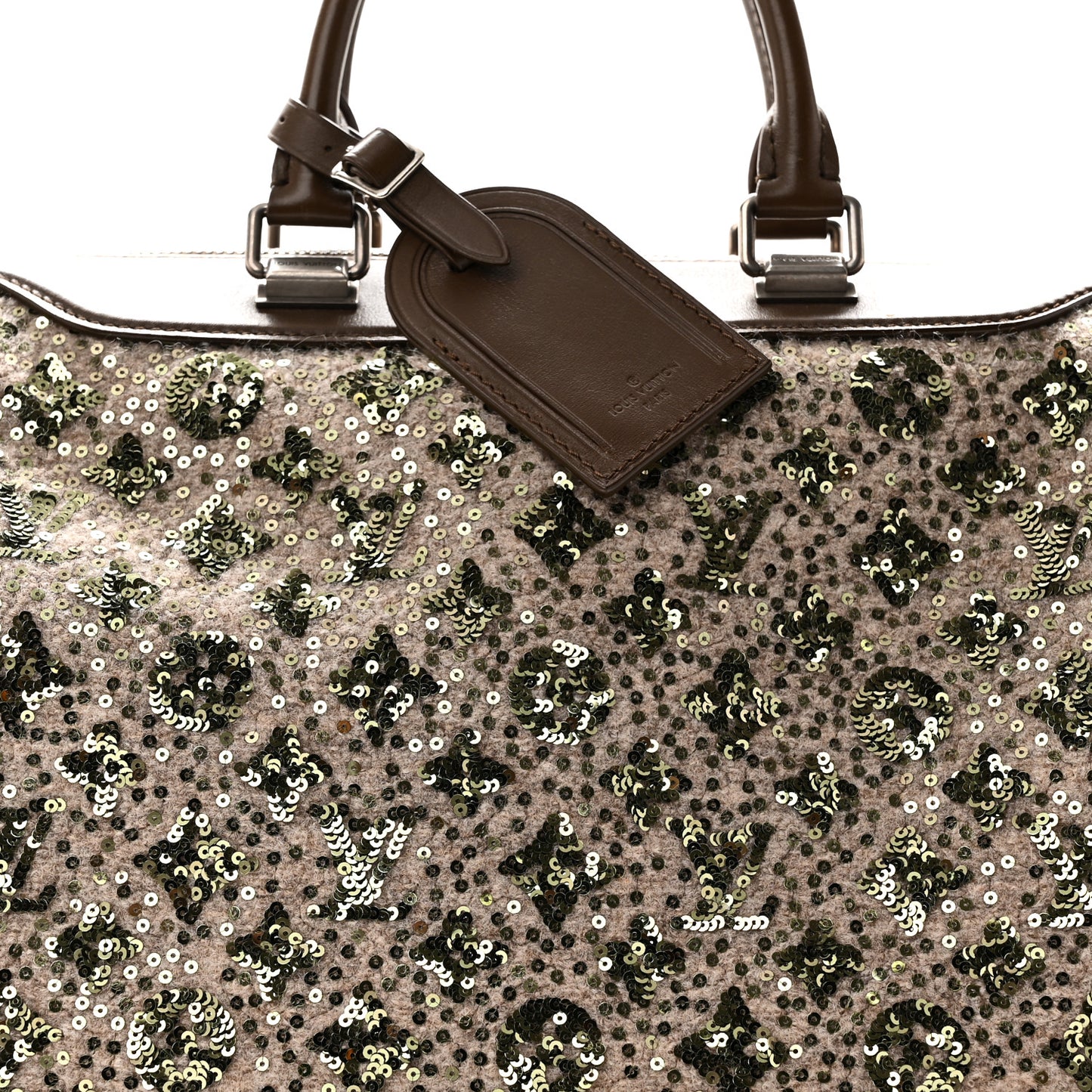 Sequin Monogram Sunshine Express Speedy Kaki