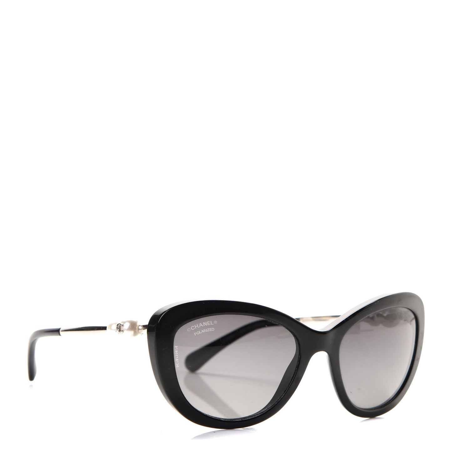 Polarized Cat Eye Pearl Sunglasses 5340-H Black