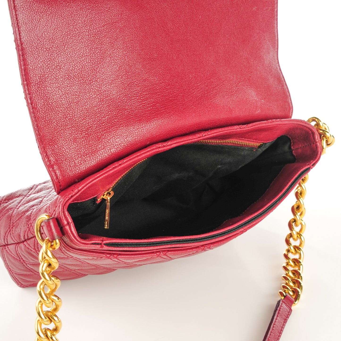 Lacquered Lambskin Quilted The Large Single Flap Red