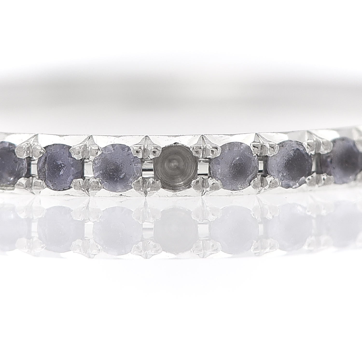 Tiffany 18K White Gold Amethyst Metro Eternity Band Ring 48 4.5 6 of 7