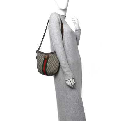 Gucci GG Supreme Monogram Web Small Ophidia Half Moon Hobo Brown 2 of 10