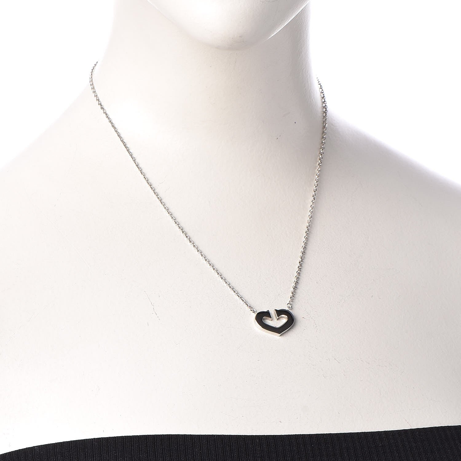 Cartier 18K White Gold Medium Hearts and Symbols Necklace 2 of 6