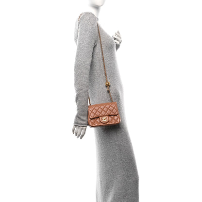Chanel Lambskin Quilted Mini Pearl Crush Flap Brown Brown 2 of 11