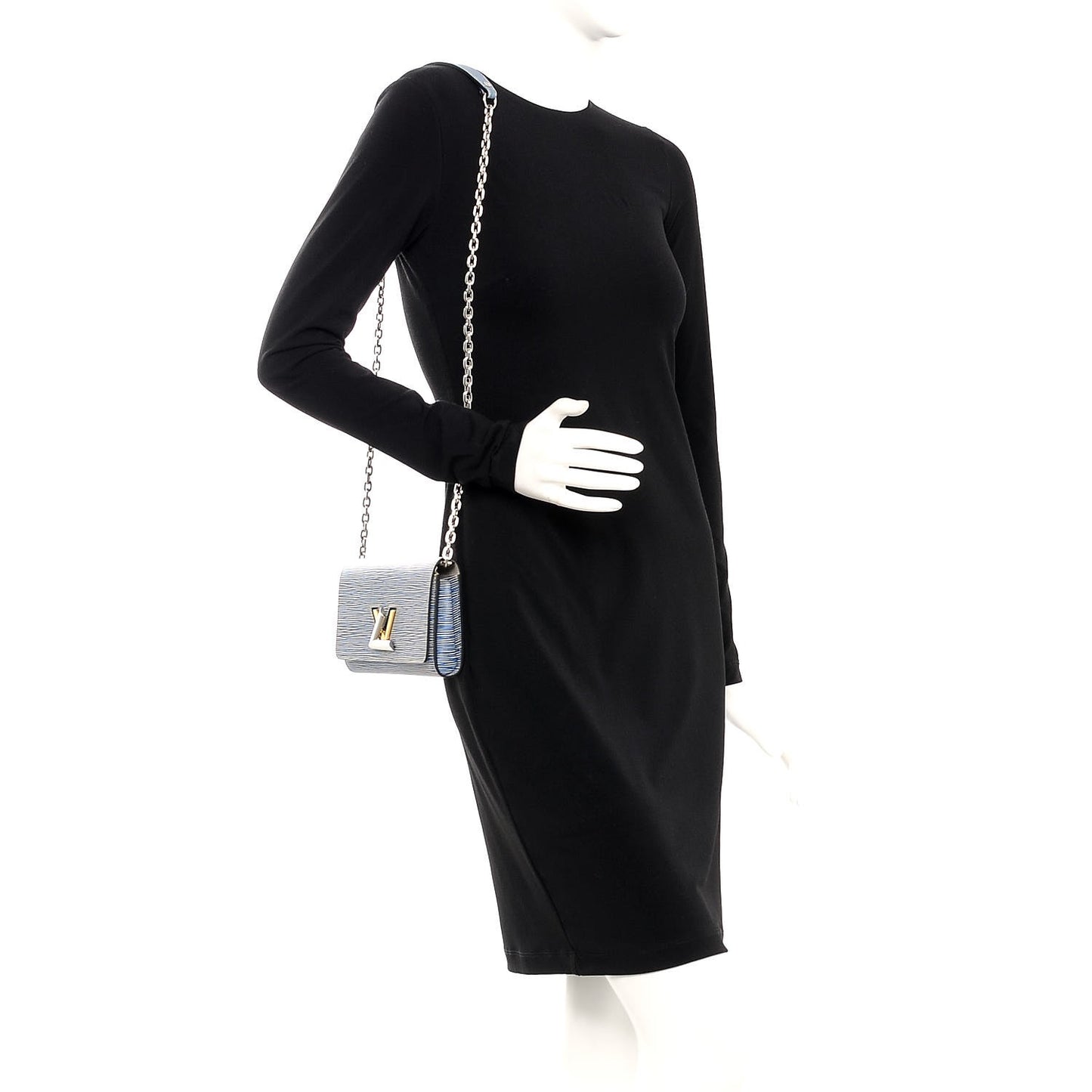 Epi Twist Chain Wallet Denim Light