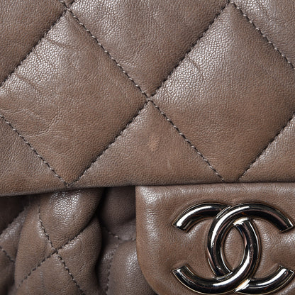 Chanel Crumpled Lambskin Quilted Medium Chain Around Flap Light Khaki 8 of 8