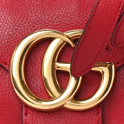 Gucci Calfskin Small GG Marmont Top Handle Bag Vulcanic Red 10 of 14