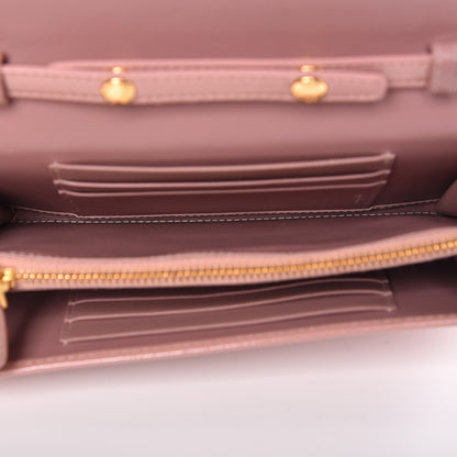 Prada Saffiano Vernice Flap Wallet With Strap Orchidea 5 of 8