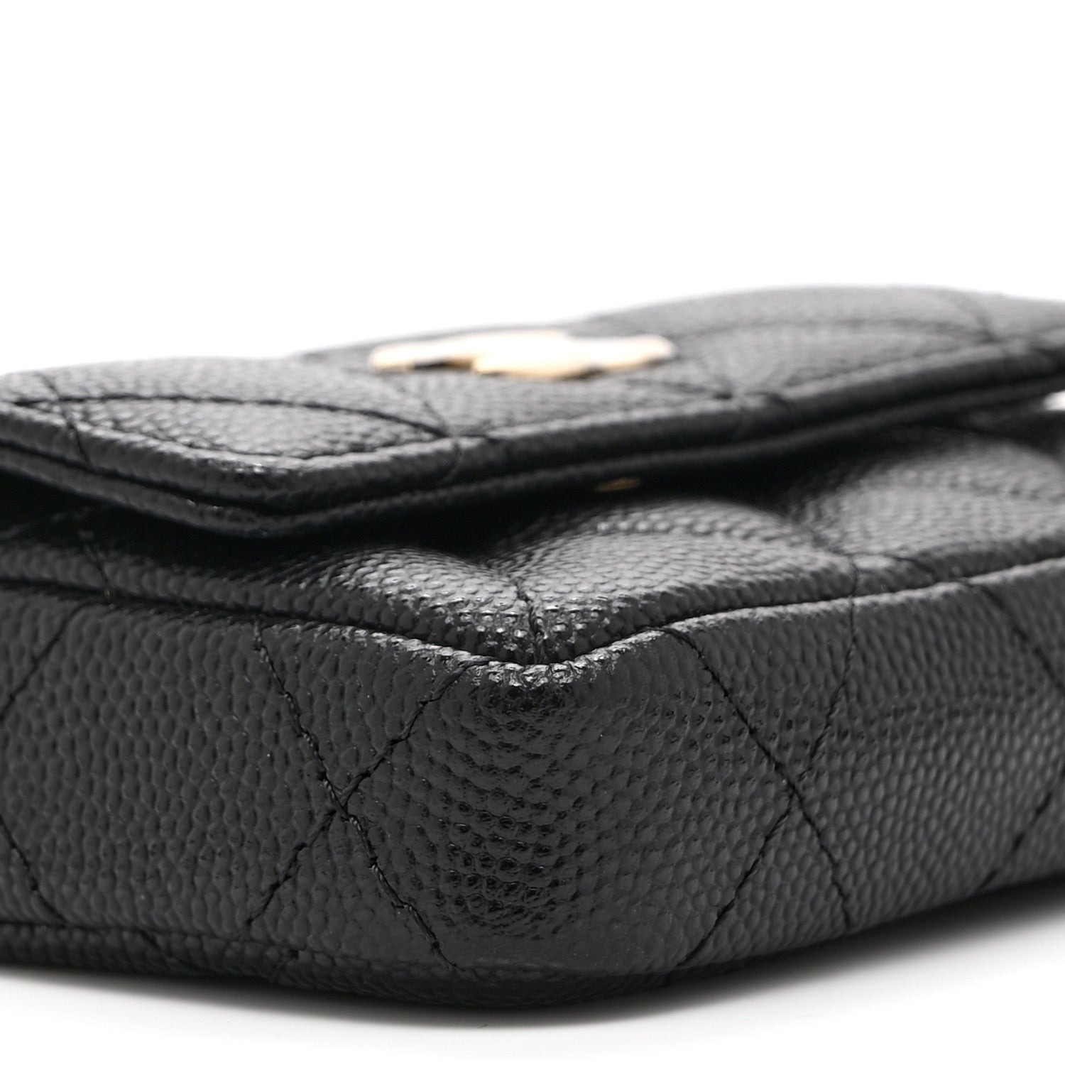 Chanel Caviar Quilted Mini Pearl On Top Coin Purse With Chain Black 10 of 11