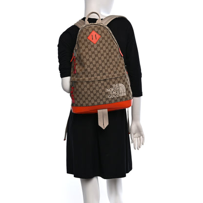 Gucci X THE NORTH FACE Monogram Textured Dollar Calfskin Embroidered Beige Ebony Mystic White Deep Orange 2 of 10
