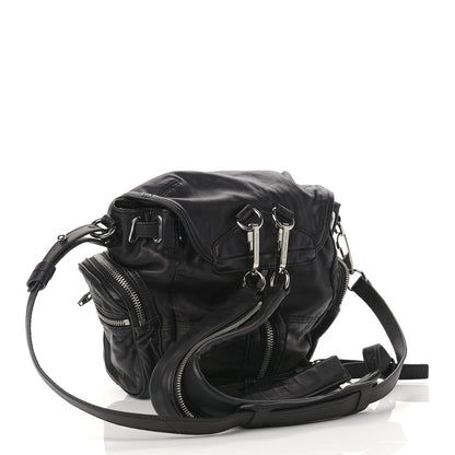 Alexander Wang Lambskin Marti Backpack Bag Washed Black Rhodium Hardware 3 of 8