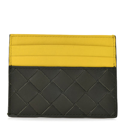 Bottega Veneta Nappa Intrecciato Card Holder Yellow Grey 1 of 8