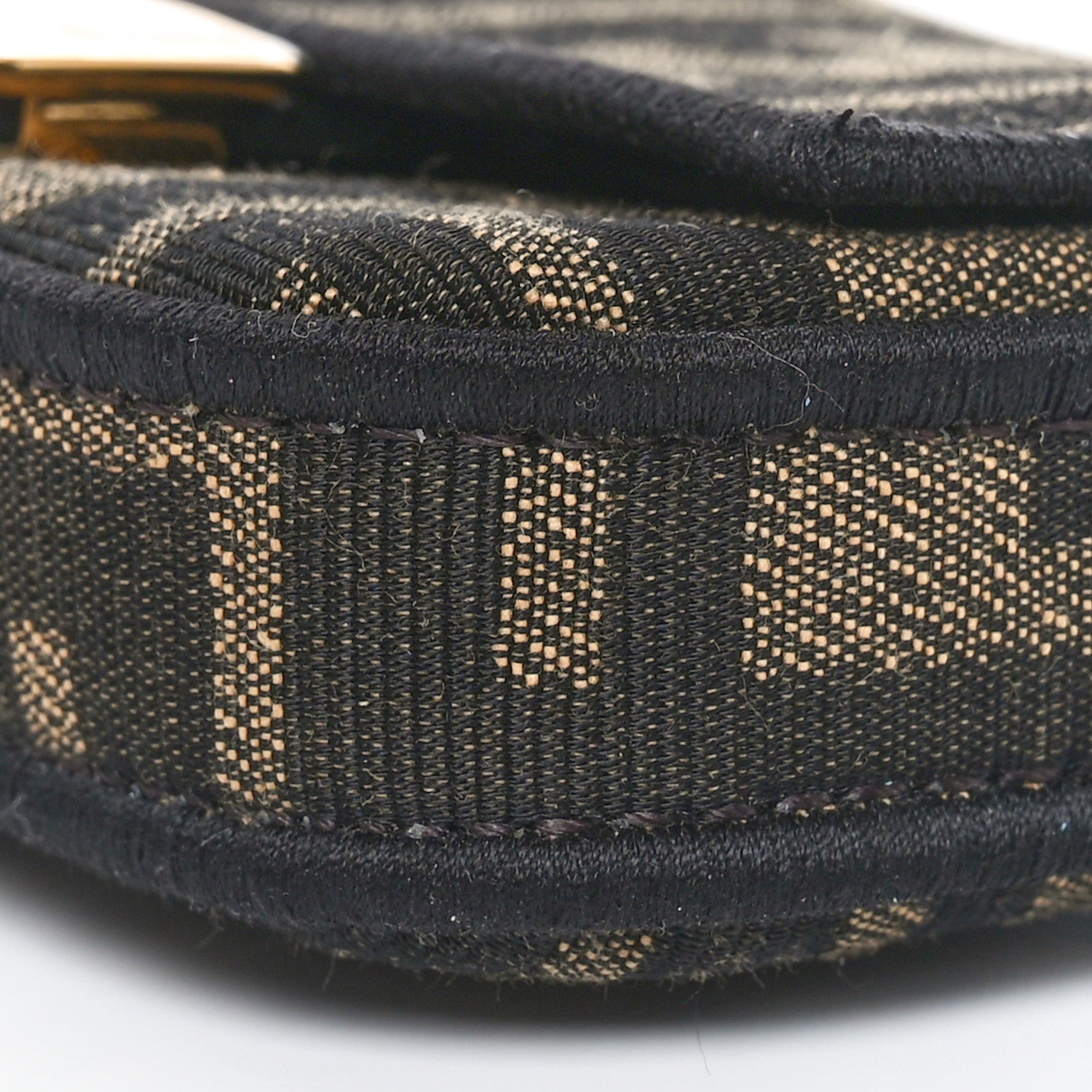 Fendi Fabric Jacquard FF 1974 Nano Baguette Charm Tobacco Moro Black 7 of 7