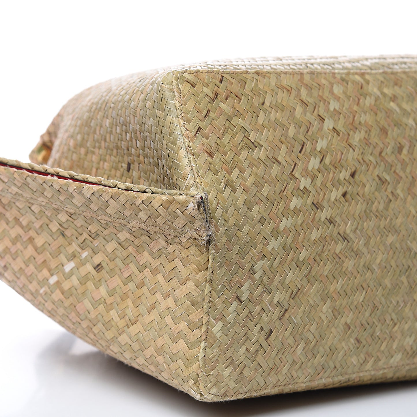 Raffia Large Vlogo Escape Shopper Natural Black Rouge