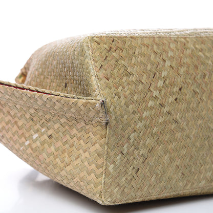 Valentino Garavani Raffia Large Vlogo Escape Shopper Natural Black Rouge 7 of 8