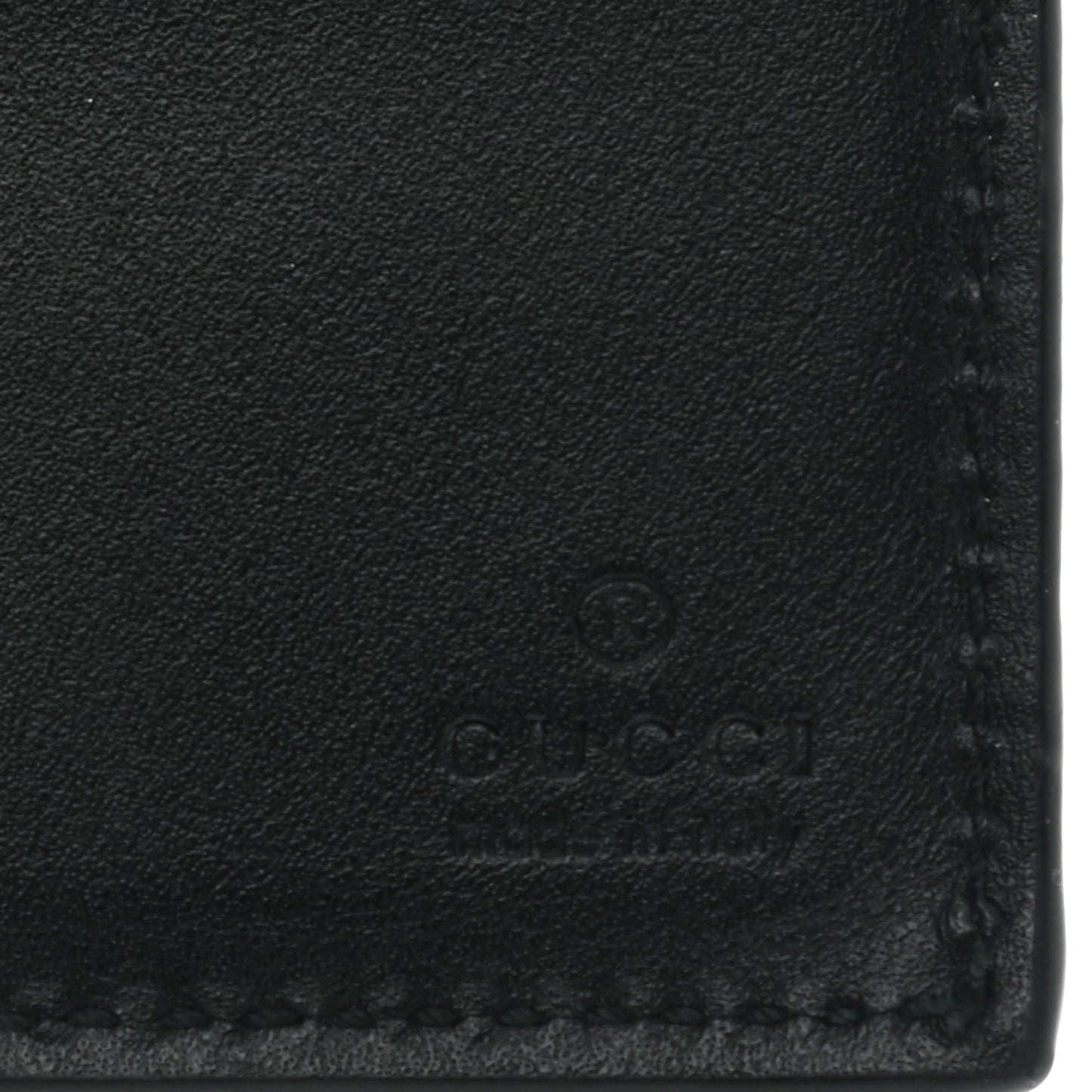 Calfskin GG Tennis Embossed Bi-Fold Wallet Black