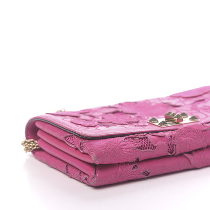 Valentino Garavani Nappa Lace Girello Flap Pop Fuxia 7 of 9