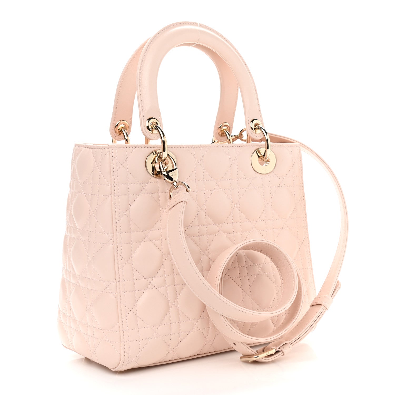 Christian Dior Lambskin Cannage Medium Lady Dior Light Pink 3 of 11