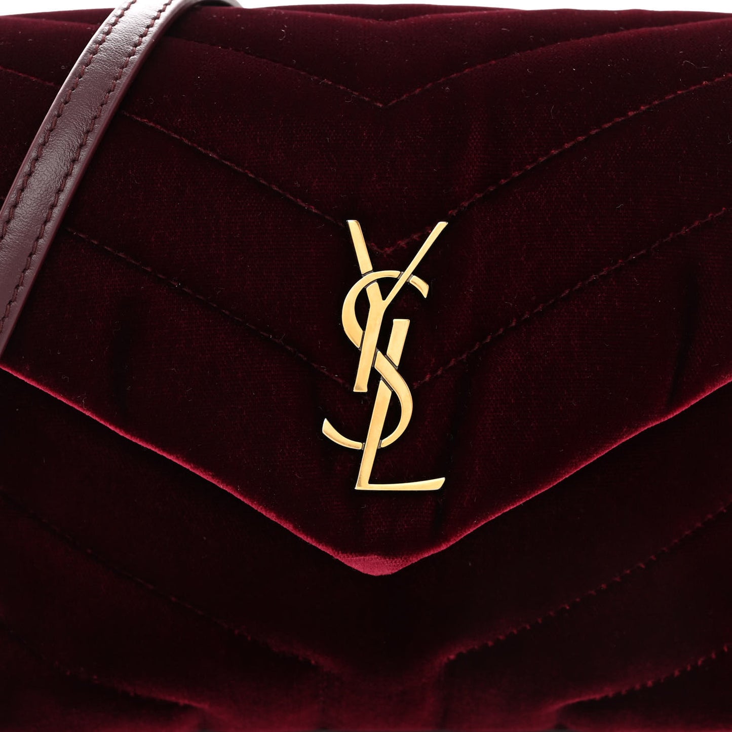 Velvet Y Quilted Monogram Toy Loulou Crossbody Bag French Burgundy