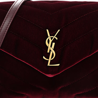 Saint Laurent Velvet Y Quilted Monogram Toy Loulou Crossbody Bag French Burgundy 8 of 10